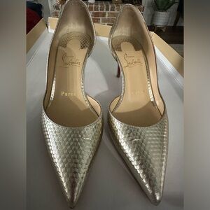 Gold Louboutin Iriza Heels